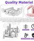 Thumb Screw Set With Knurled Flat Heads Fully Threaded 35-Piece Nickel Plated Assortment In 7 M4 Sizes displayed with hand