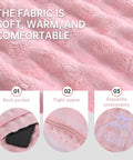 Two In One Travel Blanket And Pillow Ultra Soft And Compact For Airplane Travel With Luggage Strap And Clip Pink 61 By 43 Inches Fabric