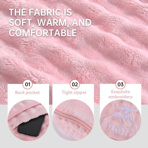 Two In One Travel Blanket And Pillow Ultra Soft And Compact For Airplane Travel With Luggage Strap And Clip Pink 61 By 43 Inches Fabric