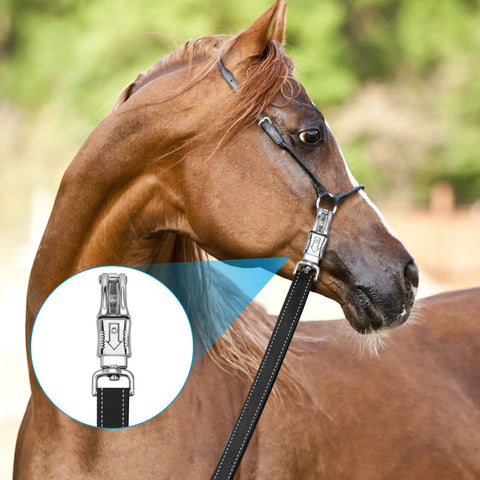 Heavy Duty Horse Cross Ties With Adjustable Length 45.2 To 78.7 Inches, Nylon Trailer Tie Featuring Panic Snap With Horse