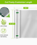 Extra Wide 15 Inch Vacuum Sealer Bags Roll 50 Feet Textured BPA Free Heavy Duty 3.5 Mil