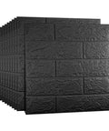 Black 3D Wall Panels Set of 10 Peel and Stick Self Adhesive Foam Brick Wallpaper for Interior Walls, 14.5 Sq Ft Coverage