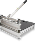 20 Inch Pro Edge Laminate Floor Cutter And Vinyl Plank Trimmer With Heavy Steel Ball Bearings LED Illumination Kit view showing aluminum frame and cutting mechanism