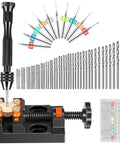 Pin Vise Hand Drill Set With Mini Bench Vise And 60 Drill Bits for Resin Wood Jewelry Making DIY Projects and Model Builds