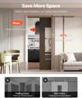 Pocket Door Frame Kit For 24 To 36 Inch Wide Doors 80 Inch High With Two Way Soft Close System, showing space-saving installation in living room.