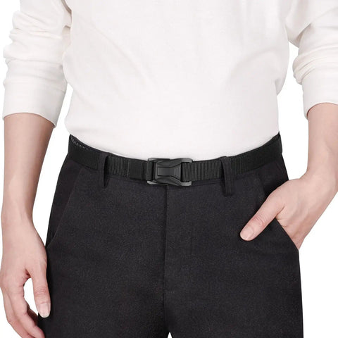 1 Inch Wide Nylon Belt For Men With Quick Release Heavy Duty Buckle Skinny Webbing Work Belt In Black 49 Inch Length
