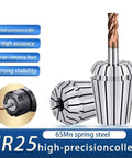 High Precision ER25 Collet Chuck For CNC Machines 0.003mm Tolerance Spring Tool Holder with drill bit