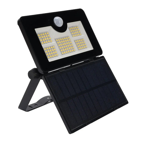 GOWENIC Solar Powered Floodlight, 4 Lighting Modes, Foldable 180 Degree, adjustable LED light with solar panel and motion sensor.