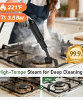 2 In 1 Steam Cleaner And Handheld Mop With 37 Slick Attachments For Spotless Hardwood Tile Floors Kitchen Bath And Cars Easy Setup Heavy 2500 Watt Output Kicks Serious Grime Like A Boss Saves Bucks On Chemicals using steam for deep cleaning a stove.