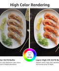 Comparison of color rendering with GU10 LED Bulbs Dimmable 5.5W 3000K Soft Warm Light for Recessed Track Lighting