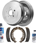 Rear Drum Brake Kit For Toyota Corolla 2009-2019 With Drum Brakes Includes 2 Rear Drums, 2 Rear Brake Shoes, Cleaner, Fluid