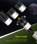 Eyepiece Kit Must Have For 1.25 Inch Telescopes With Plossl Eyepieces 4mm 10mm 25mm And 2X Barlow Lens FMC Fully Coated High Magnification
