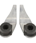 Durable Exhaust Pipe Hanger Kit For Jeep Cherokee 2015-2023 Secure Mounting Bracket That Slaps Down Vibration And Keeps Your Ride Sweet And Stable Like No Other. pair of metal exhaust hangers with black rubber bushings