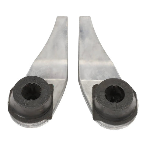 Durable Exhaust Pipe Hanger Kit For Jeep Cherokee 2015-2023 Secure Mounting Bracket That Slaps Down Vibration And Keeps Your Ride Sweet And Stable Like No Other. pair of metal exhaust hangers with black rubber bushings