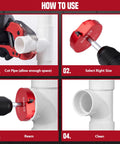 PVC Pipe Reamer Kit For Sch 40 CPVC ABS, Lightweight Aluminum Fitting Saver usage instructions with drill and red reamer tool