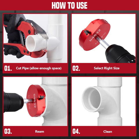 Step-by-step guide using DIY Ready Durable Aluminum PVC Pipe Reamer Kit With Fitting Saver for Sch 40 CPVC ABS plumbing repairs