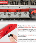 Pro Grade Manifold Drill Template For GM LS Engines 4.8L 5.3L 6.0L Chevy Removal Tool Kit with base plate and drill guide on engine