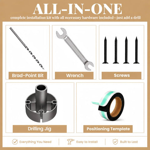 Straight Up Heavy Duty Floating Shelf Brackets For A No Sweat Diy Upgrade Includes Hidden Wall Mount Hardware Kit With Pro Jig, installation kit components.