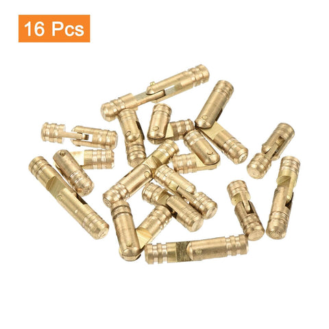 Concealed Brass Barrel Hinges Set, 16 Pcs, 17x5mm 19x5mm 25x5mm 30x5mm Hidden Folding Cabinet Hinges For DIY Keepsake Boxes And Doors