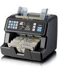 No Sweat Top Loading Digital Money Counter With Advanced Ultraviolet Infrared Anti Counterfeit Tech counting bills visible in front.
