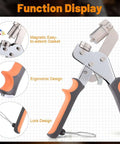 Close-up of ergonomic plier from Heavy Duty Grommet Kit Three Eighths Inch 10mm Eyelets And Grommets Set with magnetic easy-to-adsorb gasket