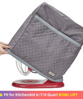 Quilted Dust Cover With Pockets For KitchenAid Stand Mixer 6 7 8 Quart Bowl Lift Grey Patent Design Protects Against Dust And Scratches Keeps Your Mixer Ready To Roll