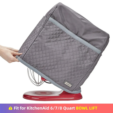 Quilted Dust Cover With Pockets For KitchenAid Stand Mixer 6 7 8 Quart Bowl Lift Grey Patent Design Protects Against Dust And Scratches Keeps Your Mixer Ready To Roll