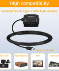 Straight USB C OBD Power Cable For Dash Cams, 11.5 Ft with Type C connector, compatible with various devices.