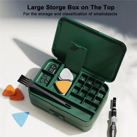 Huge 132 In 1 Precision Screwdriver Set With Magnetic Bits For Electronics And Bike Fixes High Hardness Drivers Plus Storage Case Totally Nailed It, green storage case