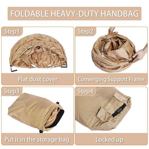 Foldable heavy-duty handbag steps for Miter Saw Dust Hood With Led Light And Universal Fit For 10 And 12 Inch Saws