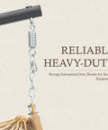 Close-up of hanging mechanism on Hanging Egg Chair With Stand And Footrest For Indoor Outdoor Use, featuring durable chain and hooks.