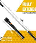 LOCONHA magnetic pickup tool with LED; 1-pack, telescoping shaft, black handle with orange button, extends to 22.6 in.