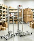 Heavy Duty Manual Cabinet Lifter Rises 60 80kg For Easy Panel Installation And Heavy Moving Tasks in a warehouse setting.