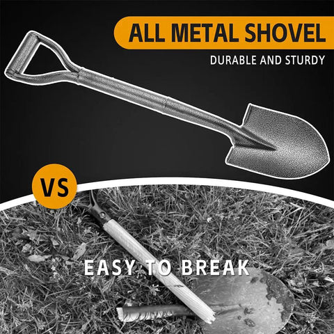 30 Inch All Metal D Handle Shovel For Digging And Gardening Steel Blade Small Spade With Short Handle Heavy Duty