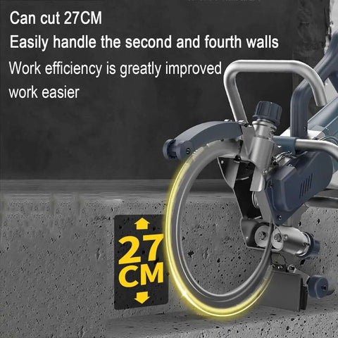 Heavy Duty Concrete Ring Saw Wall Groove Cutter Chaser With Diamond Segment Blade, 27CM cutting depth on concrete surface.