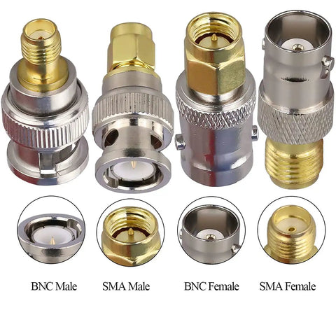 4 Pack SMA To BNC Coax Adapters All In One Kit For SDR Ham Radio Scanner And Walkie Talkie SMA Male To BNC Male SMA Female