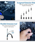62-In-1 Precision Screwdriver Kit extension and flexible tool for electronics repair on computers and devices, showing use and versatility.