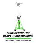 Beefy 1 Ton Transmission Jack With High Lift Range 37.5 To 76 Inches For Trucks And SUVs Heavy Duty Telescoping Hydraulic Lift