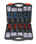 261 Piece Heavy Duty Thread Repair Kit with Steel Inserts, Drill Bits, Taps and Gauges for Auto Engine Repair, SAE and Metric Sizes