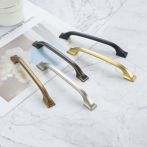 Top Shelf 10 Pack Matte Black Cabinet Pulls With Slick 3 Inch Hole Spacing Kitchen Drawer Handles And Furniture Hardware Durable Solid Metal Build Easy Install Clean Lines That Look Straight Fire And No Cap displayed on marble surface.
