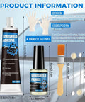 Polyurethane Windshield Adhesive and Primer Kit for Quick Curing Weather Resistant Bonding with gloves, brush, and swabs