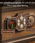 Top Tier Electric Coffee Bean Roaster With Vintage Look And Exact Temp Knobs control panel showing temperature and settings.