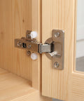 Heavy Duty Hinge Dowel Inserts Kit With M4x8mm Expansion Nuts And Self Tapping Screws installed on wooden cabinet door