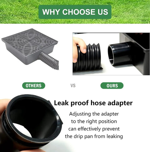 Leak proof adapter for Low Profile Gutter Downspout Extender Kit With Flexible Catch Basin, No Dig Drain Extension Up To 5.1 Feet