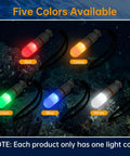 Image showing Five Colors Available with red, yellow, green, blue, and white Four Pack Dive Marker Light 300 Lumen Waterproof 150m Mini Scuba Tank Light