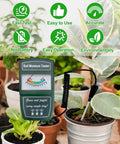 Soil Moisture Meter For Plants And Garden Lovers With Long Cable Probe Readable Display Handheld Hygrometer For Garden And Farm Use No Bending Required Easy To Read Output in use among potted plants.