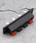 10 Pack 4 Pin Speaker Terminal Blocks With Spring Clips For DIY Audio, Push release, 4-position layout, black base