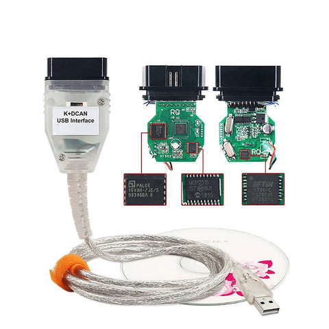 KDCAN OBDII Diagnostic Cable With EDIABAS Switch For INPA K Plus DCAN BMW 2M Long OBD2 Cable High Quality FT232RQ Chip close-up