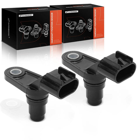 Two Pack Camshaft Position Sensor Kit for Buick LaCrosse 2010 to 2016, Chevrolet Captiva Sport 2008 to 2015, Equinox 2010 to 2017, Impala 2014, Malibu 2008 to 2014, GMC Terrain 2010 to 2017, Pontiac G6 2006 to 2010, Pursuit 2006. Black 3-terminal sensors