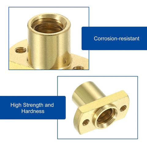 6 Pack TR8x2 Lead Screw Brass Nuts 10mm Diameter 2mm Lead 1 Start Trapezoidal Nut For CR10 CR10S Z Axis CNC 3D Printer Parts High Precision
